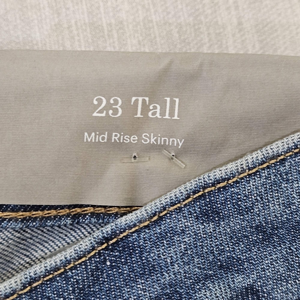 NWT EVERLANE‎ Jeans Womens Size 23 Tall Blue Mid-Rise Skinny Denim - Picture 5 of 11
